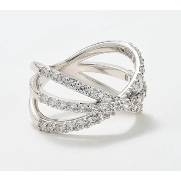 Diamonique x Jennifer Miller Pave Rolling Style Ring, Sterling Silver