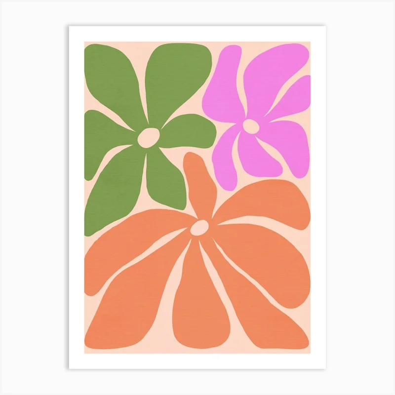 Image of Minimal Boho Floral trio Matisse 1/2 Art Print