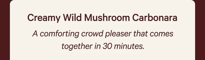 Creamy Wild Mushroom Carbonara