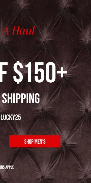 25% off $150 Shop Men's