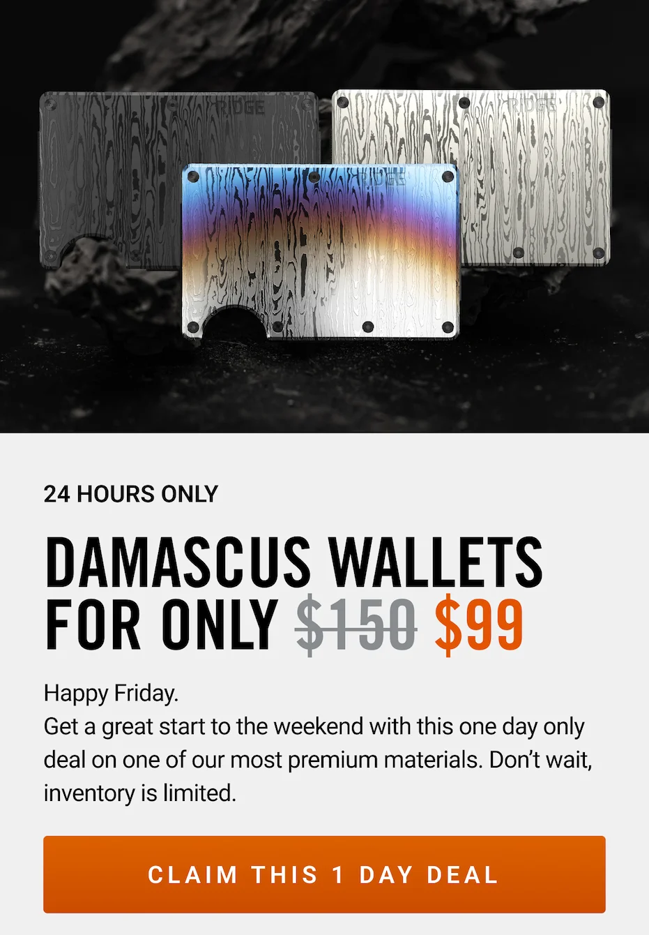 24 Hours Only | Damascus Wallets $99