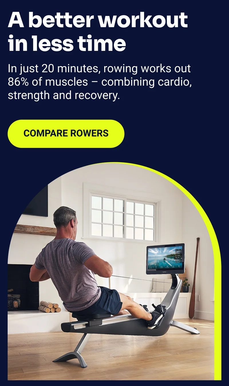 A better workout in less time. In just 20 minutes, rowing works out 86% of muscles – combining cardio, strength and recovery. Compare Rowers