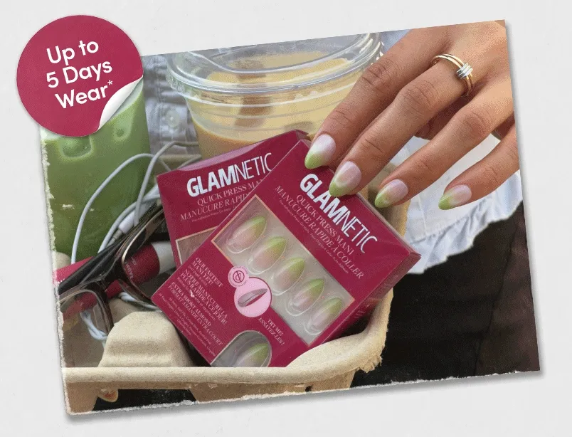No Glue. Just Peel & Stick. Quick Press Mani