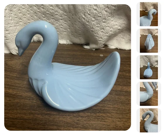 10. Vintage 80s Blue Swan Washcloth Holder
