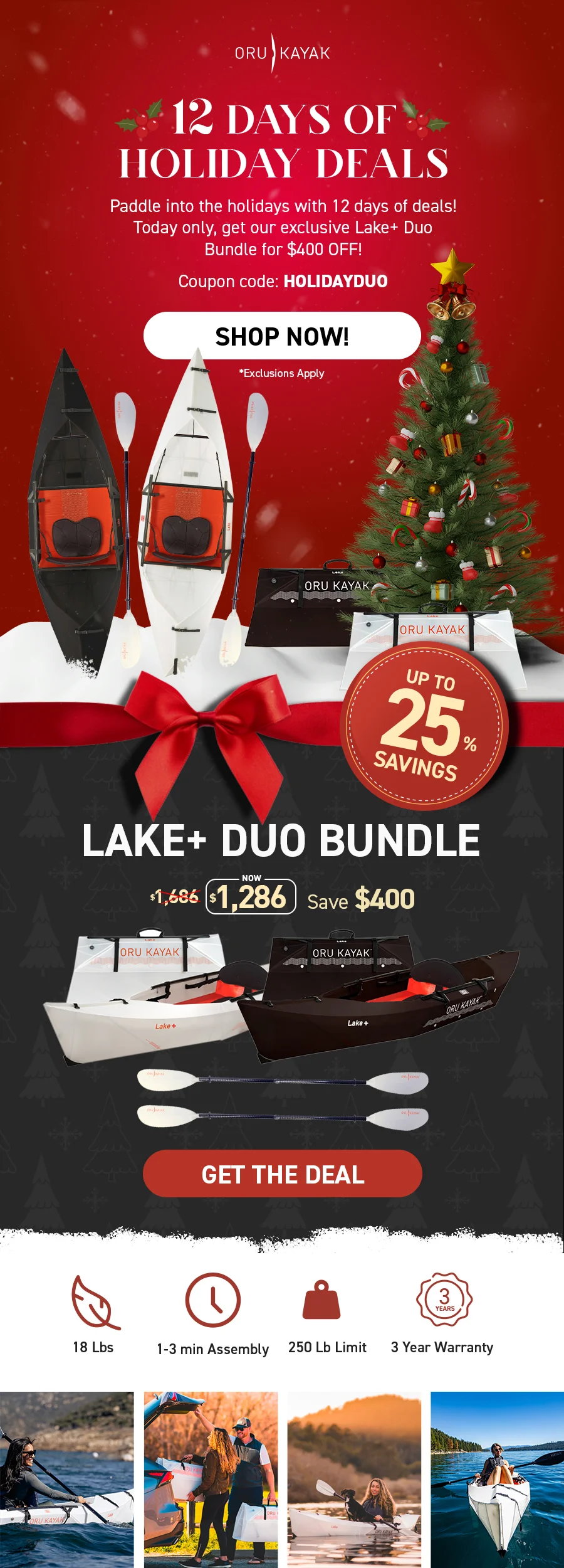 12 Days of Holiday Deals! Today only, get $400 off Lake+ Duo Bundle! Use code HOLIDAYDUO at checkout!