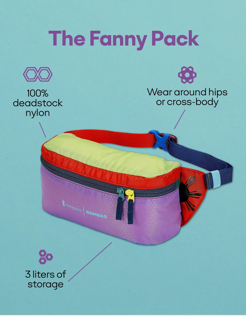 The Fanny Pack | 100% deadstock nylon | Wear around hips or cross-body | 3 liters of storage