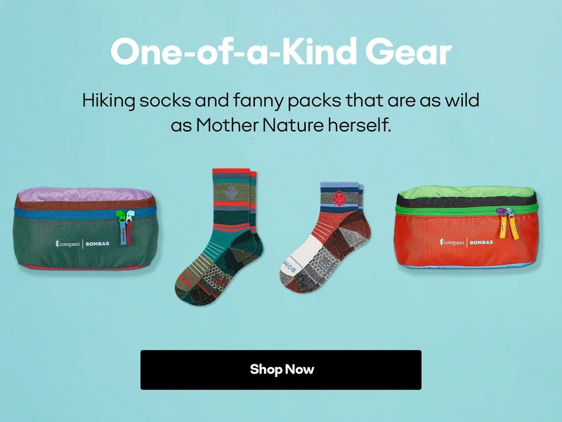 One-of-a-Kind Gear | Hiking socks and fanny packs that are as wild as Mother Nature herself. | Shop Now