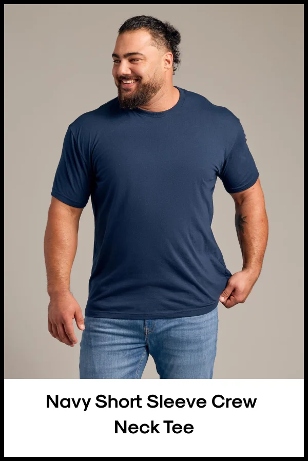 Navy Short Sleeve Crew  Neck Tee