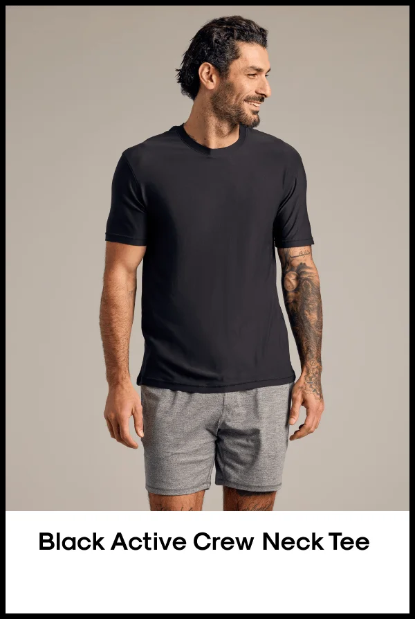 Black Active Crew Neck Tee