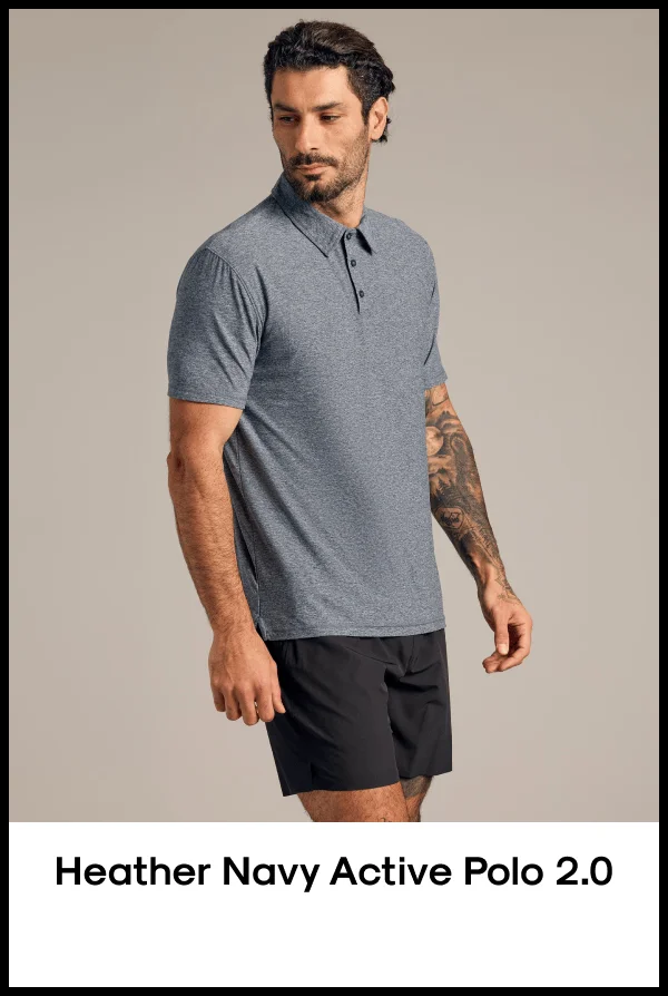 Heather Navy Active Polo 2.0