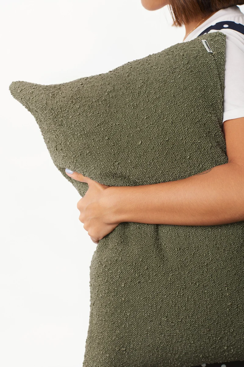 Image of Lumbar Boucle - Olive Cushion