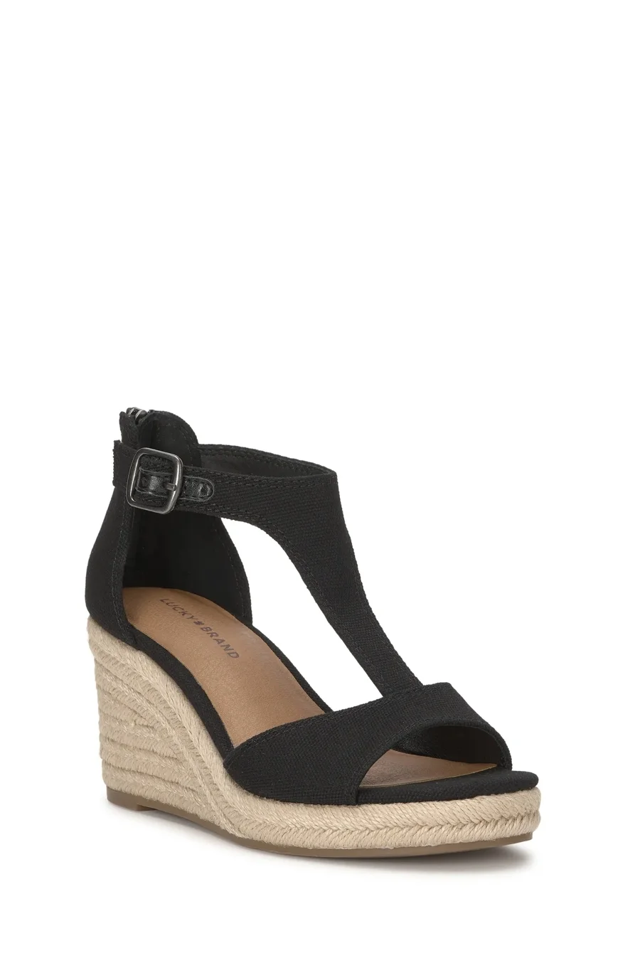 Image of Lucky Brand Cyleste Wedge - Women's Accessories Shoes Wedges in Black
