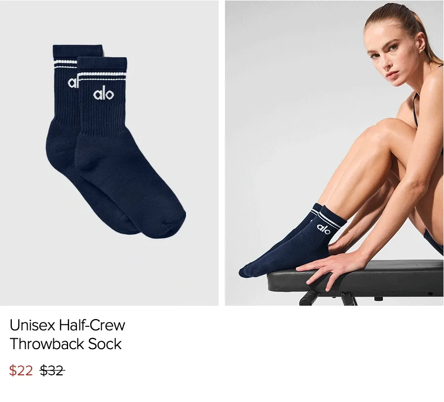 Unisex Half-Crew Throwback Sock