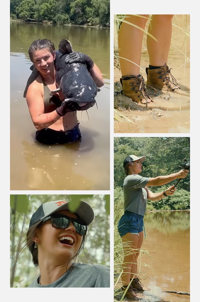 Hannah Barron catches a Marin
