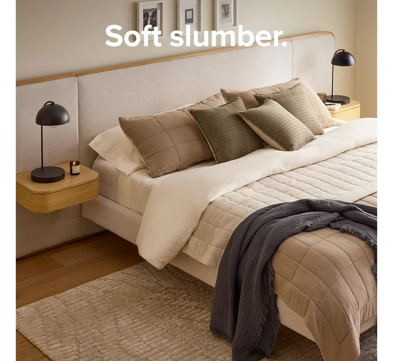 Sweet dreams are made of these: cushy silhouettes and soothing tones.