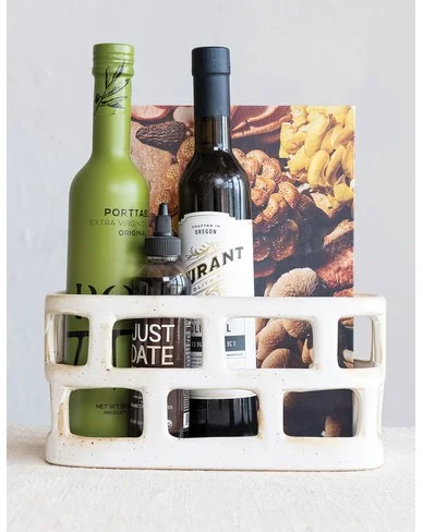 Benning Stoneware Basket-White