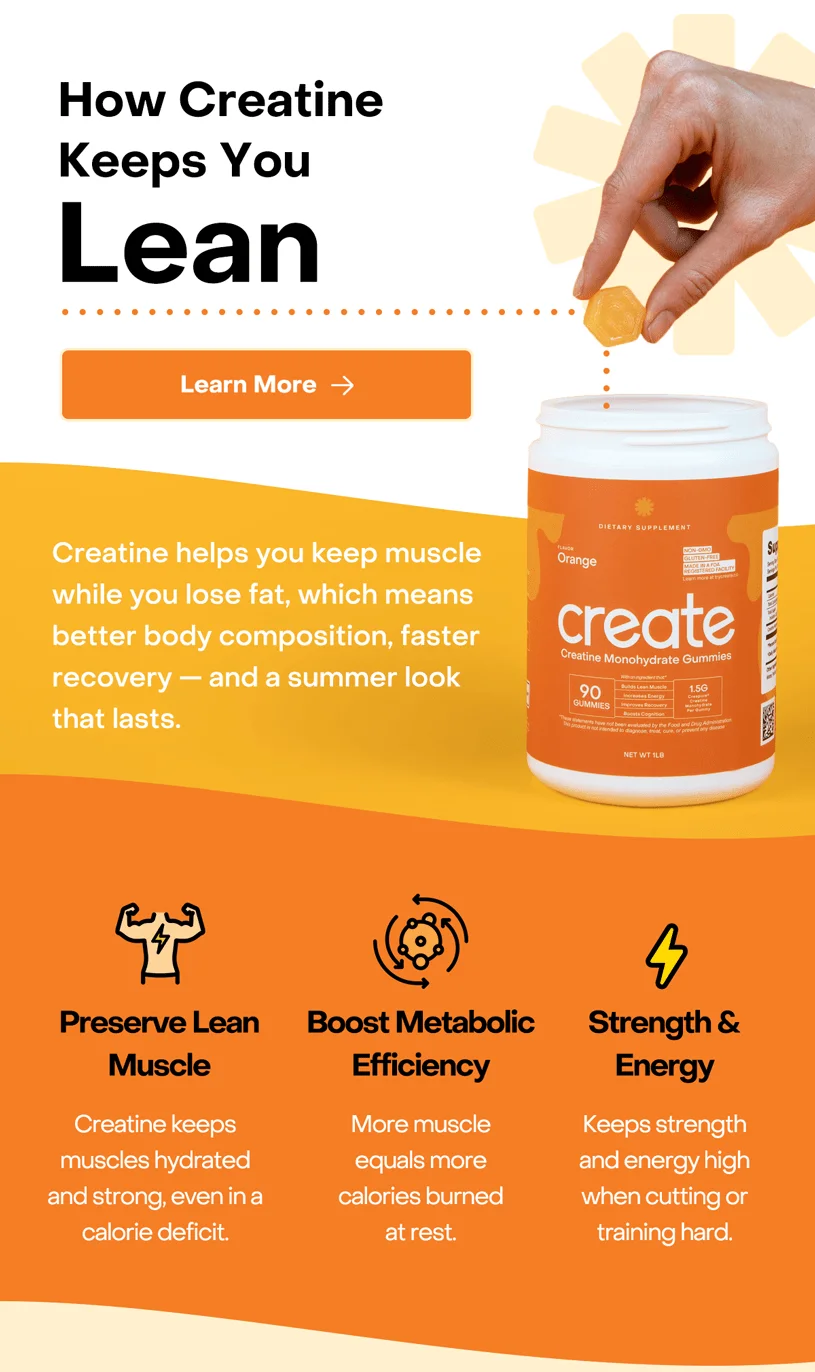 How Creatine helps you stay lean and it's one of the best tools for improving body composition. Learn More.