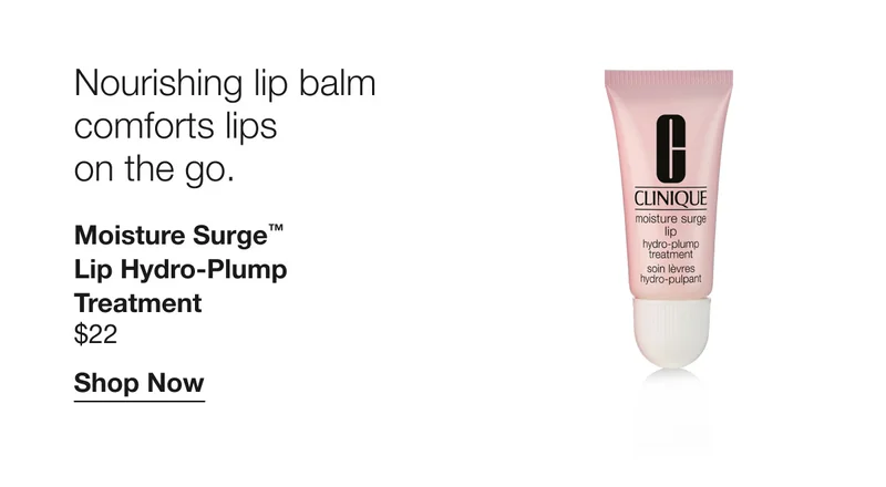 Nourishing lip balm comforts lips on the go. | Moisture Surge™ Lip Hydro-Plump Treatment $22 | Shop Now