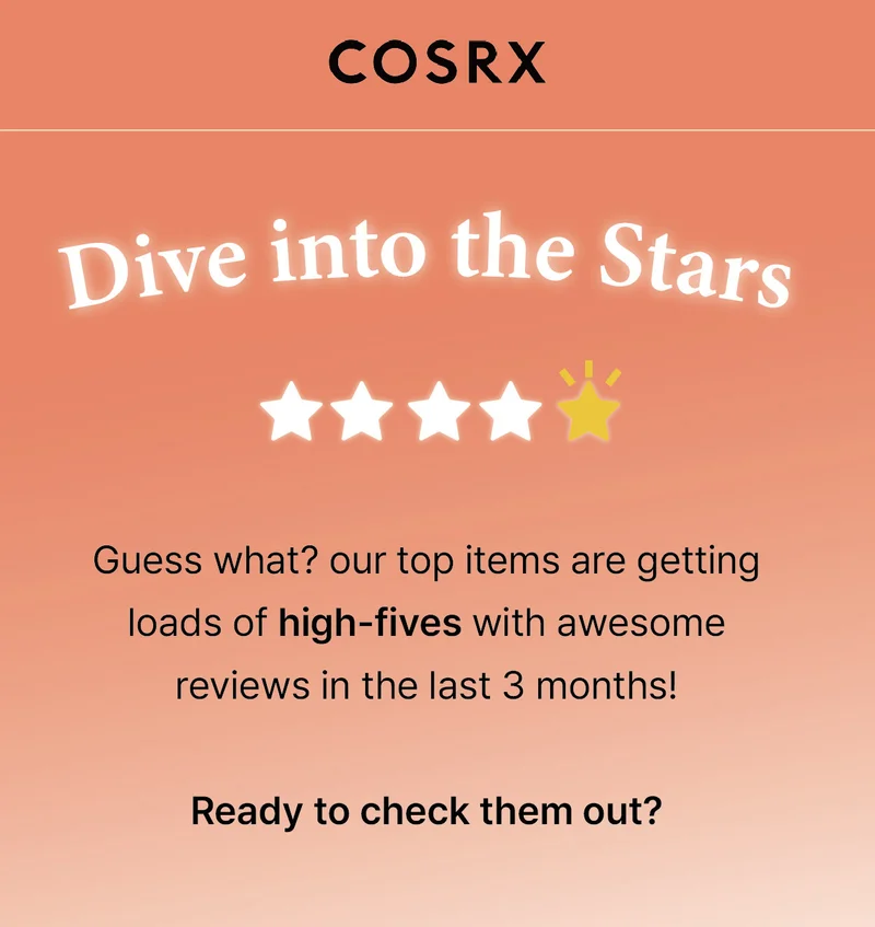 Dive into  the Stars! Our top items are getting loads of high-fives with awesome reviews in the last 3 months!
