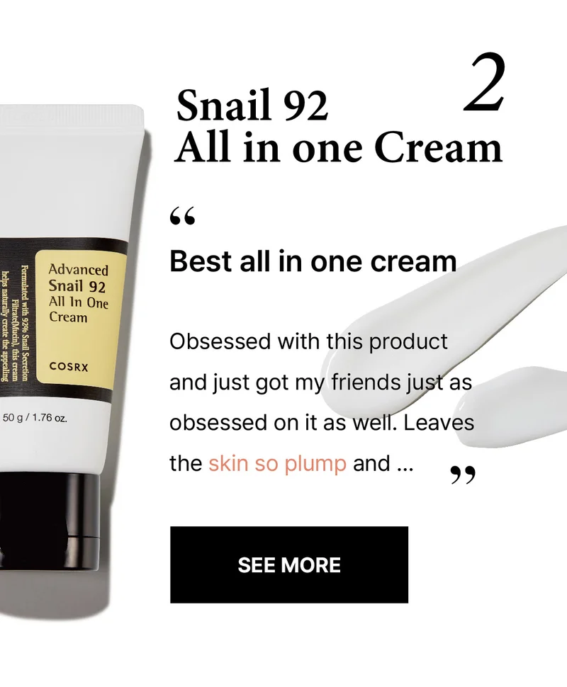 2. Snail 92 All in one Cream "Best all in one cream" See more →