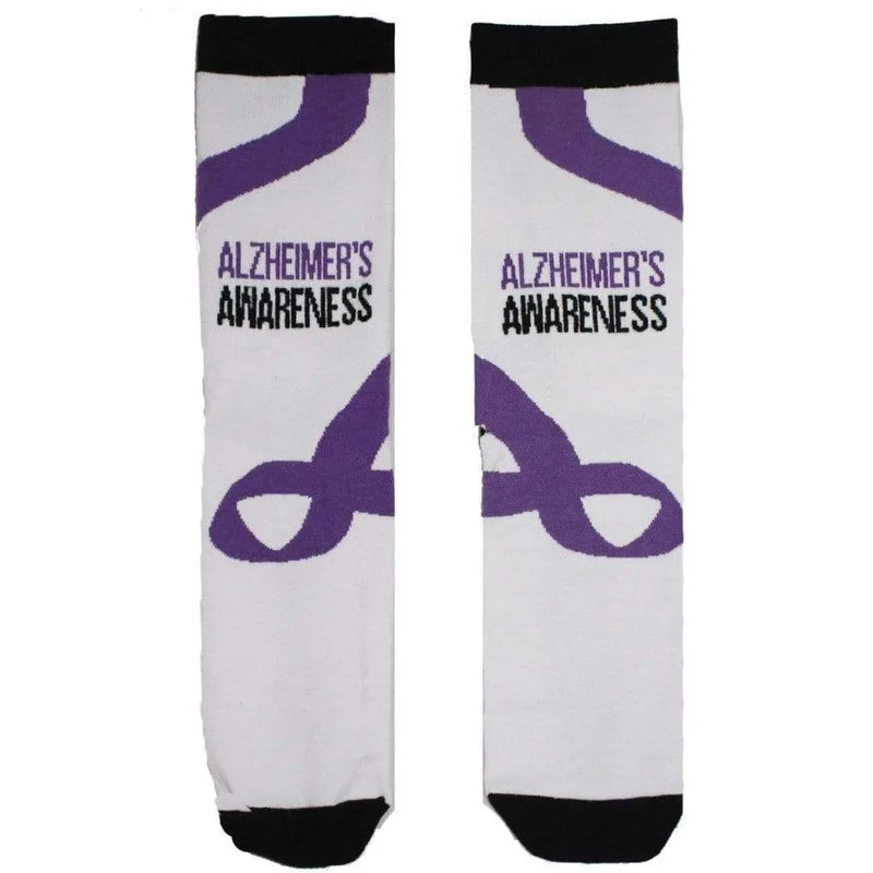 Image of "Forget Me Not" Alzheimer's Awareness Socks Unisex Crew Sock