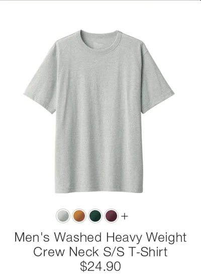 Shop Men's Washed Heavy Weight Crew Neck Short Sleeve T-Shirt