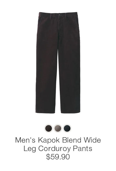Shop Men's Kapok Blend Wide Leg Corduroy Pants