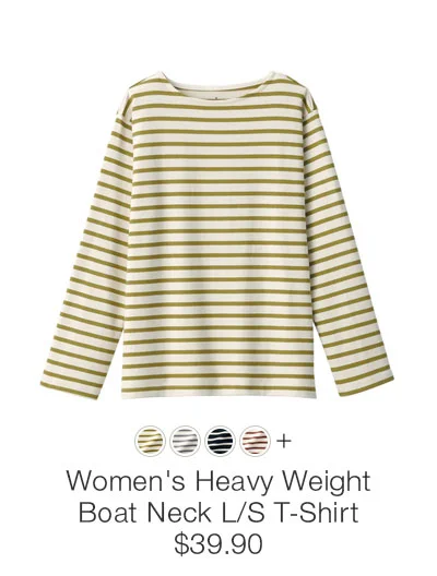 Shop Women's Heavy Weight Boat Neck Long Sleeve T-Shirt