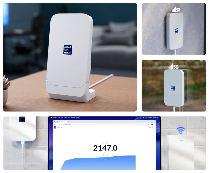 Plug into any PoE port to automagically adopt as a WAN interface and mount it wherever the signal is strongest with the included desk, wall, or window mount.