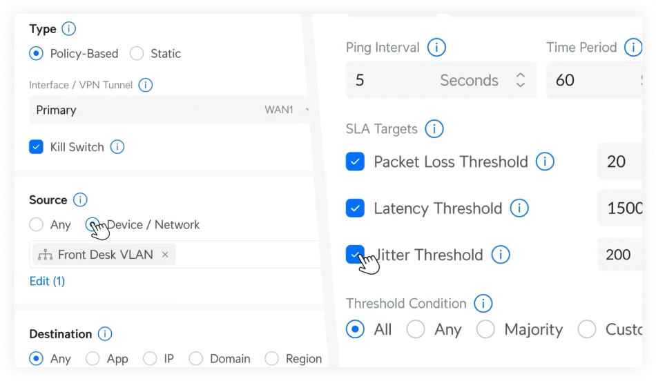 Routing Policies and SLAs