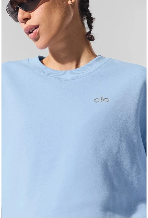 Accolade Crew Neck Pullover - Seashell Blue - Seashell Blue / S