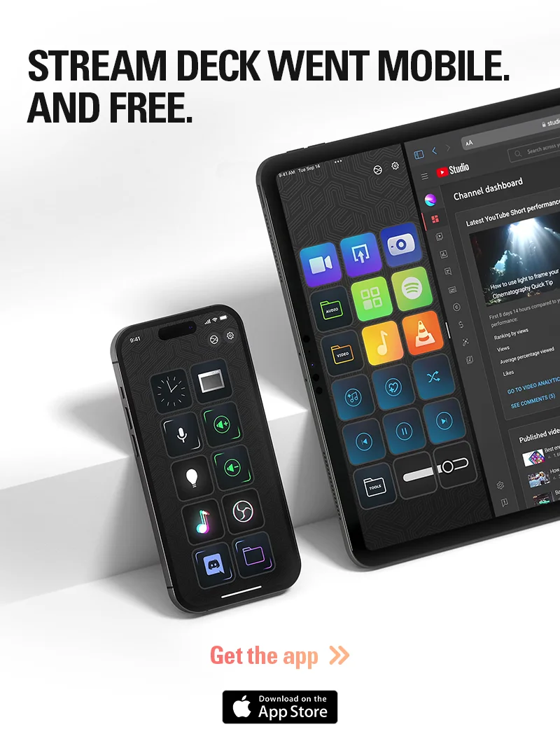 STREAM DECK WENT MOBILE. AND FREE. Get the app.
