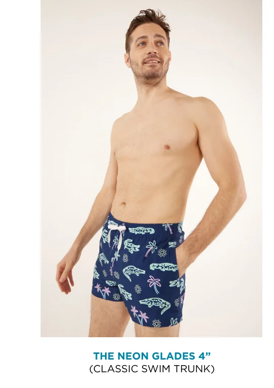 Classic Swim Trunk: The Neon Glades 4''