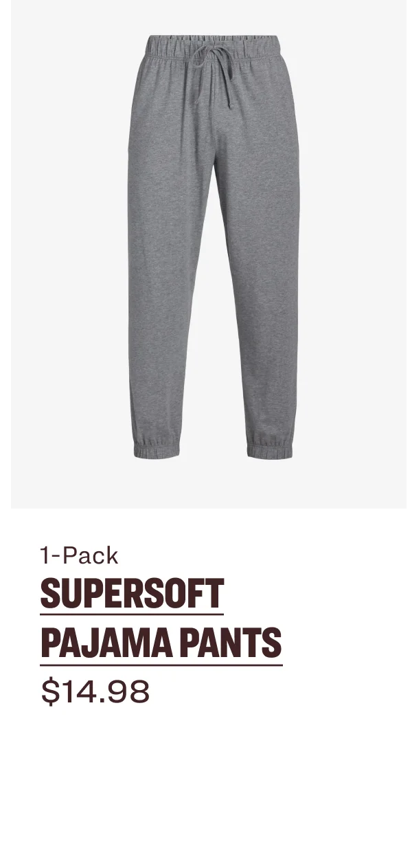 1-Pack SuperSoft Pajama Pants $14.98 (Grey)
