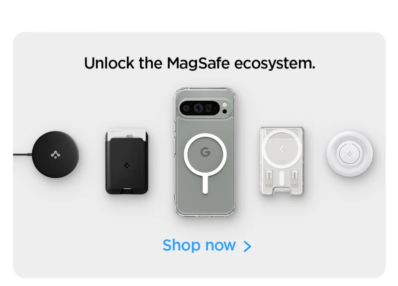 Unlock the MagSafe ecosystem. Shop Google Pixel 9 Ultra Hybrid Metal Ring MagFit case.