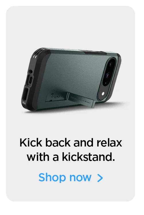 Kick back and relax with a kickstand. Shop Google Pixel 9 Series Tough Armor case.