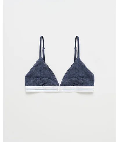Hanes Pointelle Bralette - Navy