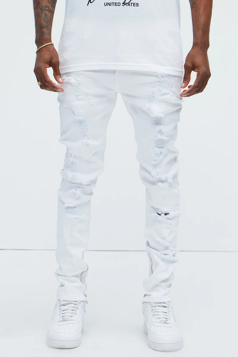 Image of Stay Positive Skinny Jean - White