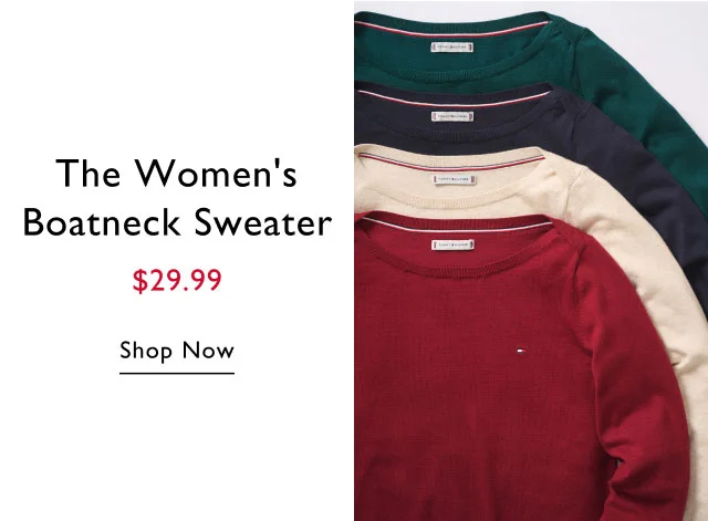 The women's boatneck sweater $29.99                                            Shop now