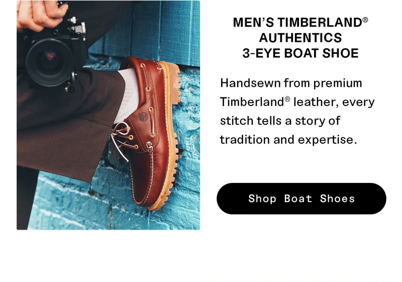 MEN'S TIMBERLAND® AUTHENTICS 3-EYE BOAT SHOE. Handsewn from premium Timberland® leather, every stitch tells a story of tradition and expertise. Shop Boat Shoes