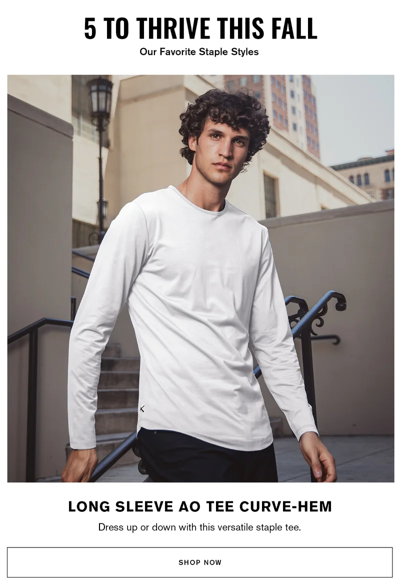 AO Long Sleeve Curve-Hem Tee