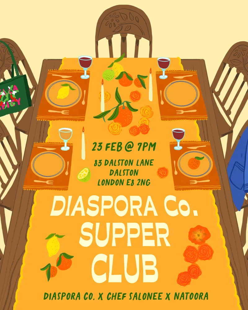 Diaspora Co. Supper Club. 23 Feb at 7pm, 83 Dalston Lane, Dalston, London, E8 2NG