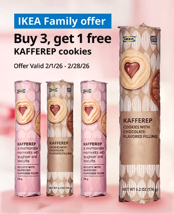 IKEA Family offer Buy 3, get 1 free KAFFEREP Cookies Offer valid 2/1/26 - 2/28/26