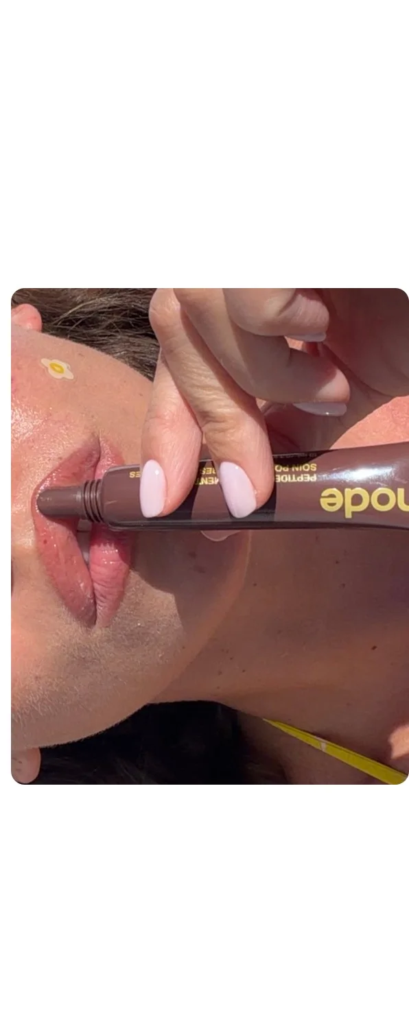 carla with peptide lip treatment caramelized banana