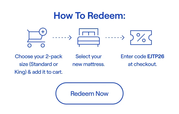 How To Redeem: Free 2-Pack Tri-Comfort Cooling Pillow with mattress order (select Standard or King)