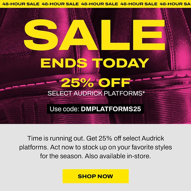 Get select Audrick platforms at 25% off