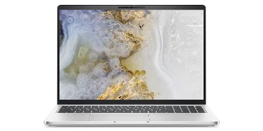 A Dell Pro 16 Plus Laptop computer on a dark background.