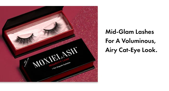 mid-Glam lashes for a voluminous, airy cat-eye look.