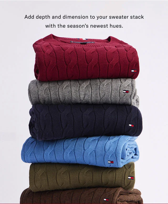 Add depth and dimension to your sweater stack with the season's newest hues.