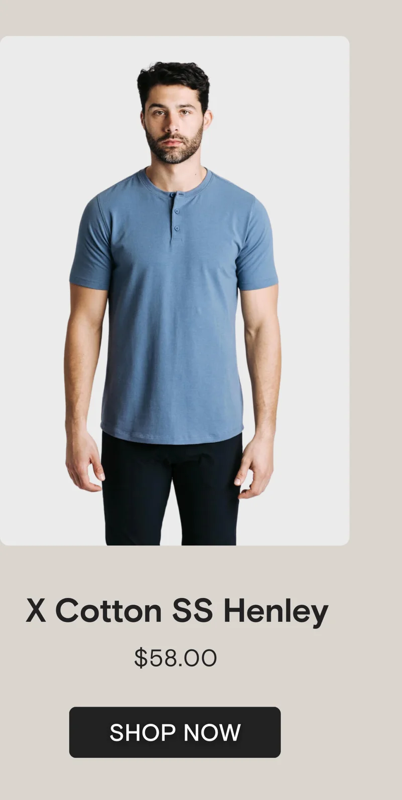 X Cotton Short Sleeve Henley